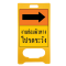 ป้ายพับตั้งพื้น สีเหลือง (สามารถเปลี่ยนหน้าป้ายได้)